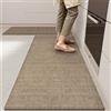Generico Tappeti da cucina in tessuto ad asciugatura rapida Tre design neutri con gradiente o scritte, tappetini antiscivolo imbottiti anti-fatica for pavimento(Dark brown,50x180cm)