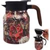 Pcingsia Raidley - da tè con motivo floreale vintage, infusore integrato, Doresty Tea Thermo, teiera termica con infusore, teiera termica in acciaio inox