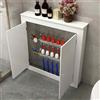 GBPLDMAQ Copritermosifone Legno con Pannello di Accesso, Copri Termosifone Moderno per Termosifone, Mobiletto Decorativo Bianco a Doppia Anta, Design Protettivo(70x70x15cm/28x28x6in)
