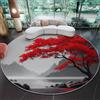Generic Rosso Tappeto Rotondo 120 cm (Round) - Moderno Acero rosso Esterno Tappeti Rotondo per Soggiorno Bambini Camera Cucina Bagno Domestica Decor Tappeto