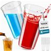 Commerline Bicchieri in plastica trasparente, 0,4 l, 1000 pezzi, in plastica, per feste, in polipropilene (PP), bicchieri per acqua, bicchieri per acqua
