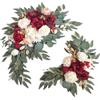 SZLIFE 2x Fiori per arco nuziale Fiori di seta per decorare composizioni floreali Ghirlanda di artificiali Ghirlanda floreale per decorare pareti e porte, Rosso