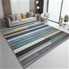 Generico Grande Tappeto Salotto Blu-Grigio - stampa Colore Listelli Di Legno Strisce 120x180 cm Antiscivolo Lavabile in Lavatrice Pelo Corto Tappeto, Camera da Letto Sala Ufficio Bambina Bambino