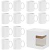 Partycolarità | Set da 12 Tazze Bianche in Polimero per Sublimazione | 325 ml | da Personalizzare per Feste e Regali | per Caffè, Tè, Tisana, Colazione