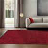SIMPEX Tappeto in Cotone Chenille Rosso 140x200 cm Lavabile, Stile Boho, Antiscivolo e Morbido, Pelo Corto, Monocromatico Mélange, Per Soggiorno, Camera, Ufficio e Cucina