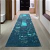 Teppich-Traum Tappeto Soggiorno motivo astratto moderno Facile da pulire - blu bianco grigio, 80 x 300 cm