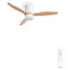 CREATE / WINDCALM LINE/Ventilatore da soffitto bianco con luce e telecomando, pale Legno chiaro linee verticali / 40W, Timer, Ø132 cm, 6 velocità, 3 temperature di luce, funzione estate-inverno