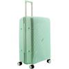 NPLE Valigia da Stiva L 74x48x31 cm, Polipropilene Rigido, 4 Ruote Doppie, Blocco 3 Combinazioni, Zip Antifurto, Tessuto Interno 230D, Alta Resistenza (Verde, L)