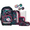 ergobag pack set Zaino scolastico ergonomico e flessibile, 6 pezzi, per la prima elementare CoralBear - Lilla