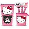 Hello Kitty Playful-Astuccio Cute + 3 Penne Gel Cancellabili, Rosa, 11,5 x 17 cm