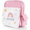 Wanapix | Zaino Bambini Personalizzato con Nome | Zainetti per Materna | Borsa Bambini Scuola/Asilo/Viaggi | Bretelle Regolabili | 8 Litri | Arcobaleno