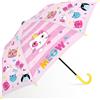 decalsweet Ombrello Pieghevole Antivento Bambino con Copertura, Resistente Ombrello Bambina, Facile da Trasportare Ombrello Pioggia, Ombrello Tascabile Bambini con Motivo Carino (Gatti in Rosa)