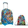 SJ Gang Trolley New Tech SJ Gang, Cuccioli di SJ Gang, Blu, 3 in 1 uso Zaino con Cross-Over System, Scuola e Tempo Libero + Sacca Sport e Tempo libero