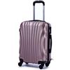 R.Leone Valigia da 1 pezzo Fino a Set 4 Trolley Rigido grande, medio, bagaglio a mano e beauty case 4 ruote in ABS 2037 (Rose Gold, M Medio)