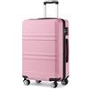 KONO Valigia Media 65cm Rigida ABS Trolley da 24 pollici Leggero e Resistente con 4 Ruote Rotanti Valigie, Rosa