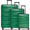 Bergpfeil Articolo da viaggio, Verde smeraldo metallizzato, 3-Set, Set di valigie rigide da 3 pezzi