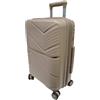 COVERI COLLECTION Enrico Coveri Trolley Bagaglio a Mano 55x39x20 cm 8 Ruote Rigido Espandibile Ryanair EasyJet Beige