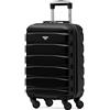 Flight Knight ABS 3 Taglia Valigia Leggera Compatibile Con Alitalia, easyJet, RyanAir, Air Italy E Tanti Altri! Trolley Bagaglio A Mano 55x35x20 cm Grande Bagaglio Da Stiva 4 Rotelle.