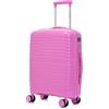 R.Leone Valigia da 1 Fino a Set 3 Bagaglio a mano 55x40x20 Ryanair, Medio, Grande Ultra Strong Antiurto Trolley leggero 8 ruote Polipropilene 6080 (Fucsia, L Valigia Grande)