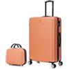 CELIMS - Valigie leggere approvate da 100+ compagnie aeree per un viaggio in tutta fiducia, Corallo, Grande + Vanità