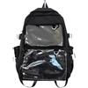 Ldbuejiaja Itabag Zaino stile giapponese zaino scuola studente zaino per display pin, Nero, boemo