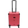 OUKANING Valigetta cosmetica professionale con ruote, grande capacità con 7 scomparti e specchio, per trucchi, portata 50 kg, impermeabile, per trucchi e parrucchieri, Rosa, 37*24.3*101cm, moderno
