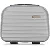 WITTCHEN Necessaire da viaggio Custodia per cosmetici Valigia da viaggio Bagaglio a mano Valigia cabina Valigia ABS Borsa da toilette Rigido Groove Line grigio Ryanair/ITA Airways/easyJet
