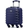 Flight Knight ABS Valigia Cabina Compatibile con Air France, Hop! easyJet, Ryanair E Molti altri! Borsa a mano Legere con 4 ruote, Marina, 40x30x20cm, Bagaglio a mano