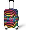LNXSESN Cprivaligia Musica Astratta A Righe Copri Valigia Media Elastica Cover Valigia Lavabile Anti-Graffio Cprivaligia con Cerniera Copri Trolley Riusabile Luggage Cover Per 26-28 Pollici