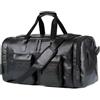 YXINAER Borsone da Viaggio Pelle Borsa da viaggio for uomo d'affari di grande capacità, retrò, in pelle PU, con tracolla, for esterni(Black 1)