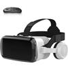 BHJAYIGS Occhiali VR, Visore Realtà Virtuale 3D, VR Visore Cuffie, Glasses 3D con Lenti HD Anti Luce Blu, Compatibili con Smartphone iPhone Android da 4,7-7,2 Pollici, Regalo di Natale, Regalo(D)