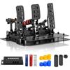 SIMSONN Plus X Sim Racing Pedals PC Racing Simulator Sensore di pressione HE Pedale idraulico Supporto per reattore aptico (nero Plus X-P3-H3-Plate)