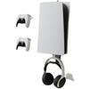 Generico Kit di montaggio a parete per PS5/PS5 Pro/PS5 Slim Conosle, supporto per controller di console di gioco e supporto per cuffie Kit di montaggio a parete in metallo da appendere (Nero)