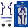 Generico Striscia decorativa pelle Shell Cover Con tappi di impugnatura del pollice copertura Joystick per PS Portal Remote Player Custodia protettiva per l'alloggiamento della maniglia (Blu)