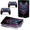 PDURMBUAB Nessuna Schiuma Nessuna Bolla Decal Skin Per PS 5 Disk Edition Console 2 Controller Vinile Cover Wraps Per PS5 Disc Version 22314
