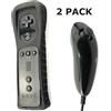 AMG Global AMGGLOBAL® 2 x Nunchuck 2 x Remote Nunchuk Controller For Nintendo Wii Remote WII + FREE SILICONE COVER PINK BLACK BLUE WHIE RED Bundle
