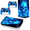 PDURMBUAB Nessuna Schiuma Nessuna Bolla Pelle Decalcomanie Anime Console Per PS5 Disk Edition 2 Controller Pellicola Vinile Avvolge, Durevole, Resistente Graffi 45035