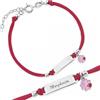 Sakrami Bracciale Argento 925 Bimba Cordoncino Rosso Quadrifoglio Kids Collection Piastrina Incidibile + Confezione Regalo Personalizzata - Braccialetto per Nascita Comunione o Battesimo