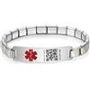 Theluckytag Braccialetti medici aggiornati con codice QR per uomo e donna, braccialetto di allerta medica ID - Argento sterling, taglia piccola, 17,8-22,9 cm - Più spazio per informazioni mediche di