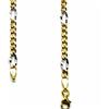 PEGASO GIOIELLI Collana Uomo in Oro Giallo Bianco 18kt (750) Catena Maglia Figaro Cm 50 Catenina Classica Bicolore