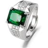 FUSHENGTER Anello Anelli Uomo Donna Promessa Matrimonio Punk Anello Da Uomo Moda Smeraldo Zaffiro Zircone Pietre Preziose Anelli Per Dito Accessori 6 Verde
