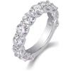 Lllunimon Anelli di moissanite, fascia ad anello impilabile eternity in argento sterling, fedi nuziali di fidanzamento promessa per le donne banda nuziale in moissanite,6