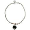 I Giampini Bracciale Elastico in Argento con Pendente Su Coccu, Onice Nero, 17-19 cm