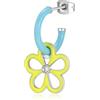 S'Agapõ Orecchino Donna, Orecchino Singolo a Cerchio in Acciaio con Simbolo Fiore | Collezione Vibes - SVB52