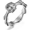 ASCHXUGX Anello Cavaliere Teschio in Stile Punk, Anelli Da Uomo E Da Donna in Acciaio Inox Alla Moda,Argento,8