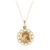Sakrami Collana da Bambini in Oro 9Kt con Madonna e Gesù Bambina/o a forma di Fiore Kids Collection + Confezione Regalo Personalizzata per Nascita Comunione Battesimo o Cresima