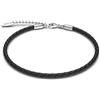 Rerum Gioielli - Bracciale cuoio nero - 17cm + 3cm ext.
