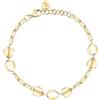 Morellato Bracciale da donna in acciaio con paillettes, collezione cuore SAWW03, 16 cm, Lega di acciaio