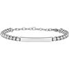 Breil, Collezione Blacken, Bracciale Uomo, Gioiello in Acciaio Specchiato con Pratica Chiusura a Moschettone, Lunghezza Regolabile 17-22 cm, Idee Regalo Uomo e Ragazzo, Silver