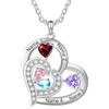 kaululu Collana Argento da Donna 925 Personalizzata Collana Cuore con Incisione Nome Regali per Mamma Nonna Donna Regalo di Compleanno (B-Nomi 4)